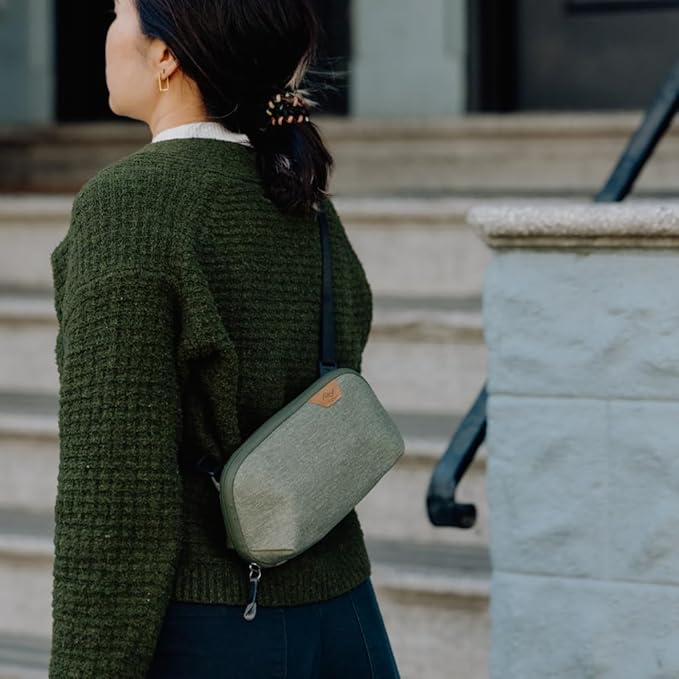 Peak Design Small Tech Pouch, Sage, Electronics Organizer for Travel or Everyday Carry, Origami-Style Storage, Cable Pass-Through, Weatherproof Recycled Nylon, Gear Carry Bag for Men and Women