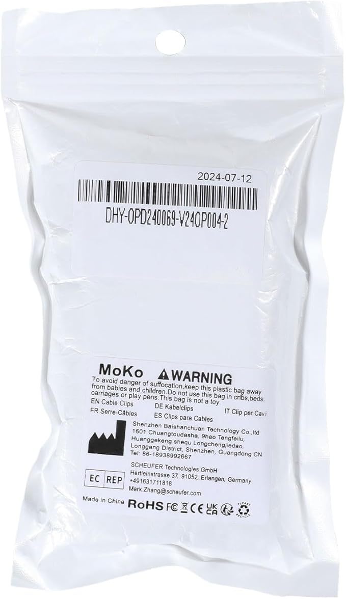 MoKo 8 Pack Magnetic Cable Clips, Desk Cord Organizer, Adhesive Cord Holder, Cable Management Wire Holder Keeper for Nightstand Desk Kitchen Office Car Wall Glass, Black