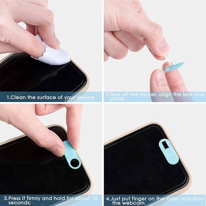 HKDGYHON Laptop Camera Cover, Privacy Security Cover, Ultra-Thin Web Cam Privacy Cover for MacBook, iMac, Laptop, Desktop, Pc, iPad, iPhone, Smartphone, Privacy Web Camera Protection (Blue - 3 Pack)