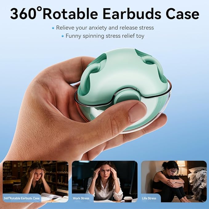 Open Ear Earbuds, Bluetooth 5.4 Clip On Headphones,with Mic, 56H Playtime, IPX5 Waterproof, Clip-On Fit, Clear Audio, for Small Ears, Workout Sports Running(Sky Blue)