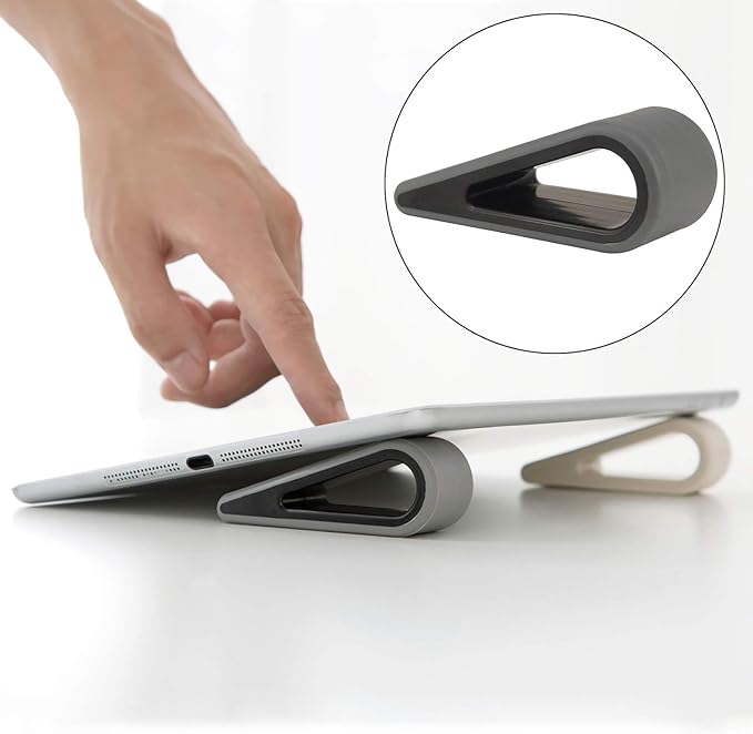 Laptop Notebook Holder, Yeebline Universal 4-Pack Anti-Slip Durable Silicone Tilting Wedge Riser for Desk, Ultra Compact Portable Ventilated Stand and Elevated Feet for Tablet Keyboard