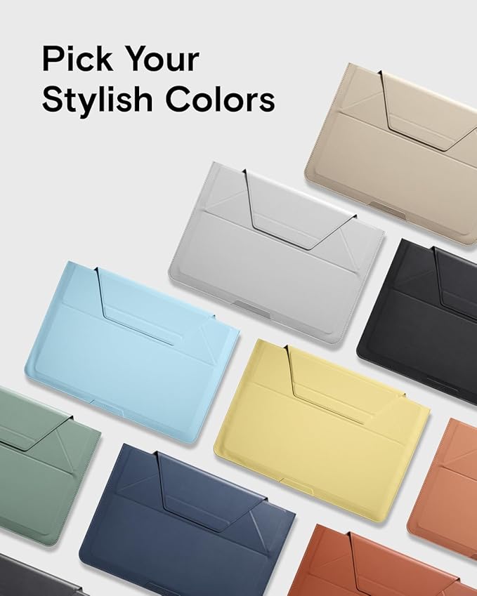 MOFT Laptop Carry Sleeve, 2-in-1 Laptop Bag & Stand for 15"-16" MacBook Air/Pro & Dell/HP/Lenovo/Asus, Stylish Slim Computer Sleeve Bag with Expandable Storage for Computer Accessories, Panna Cotta