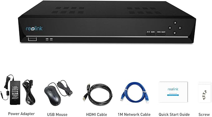 REOLINK 8CH Network Video Recorder for Home Security Camera System, Only Work with 16MP/12MP/4K/8MP/5MP/4MP REOLINK PoE IP Camera, 24/7 Recording to Pre-Installed 2TB Hard Drive, RLN8-410