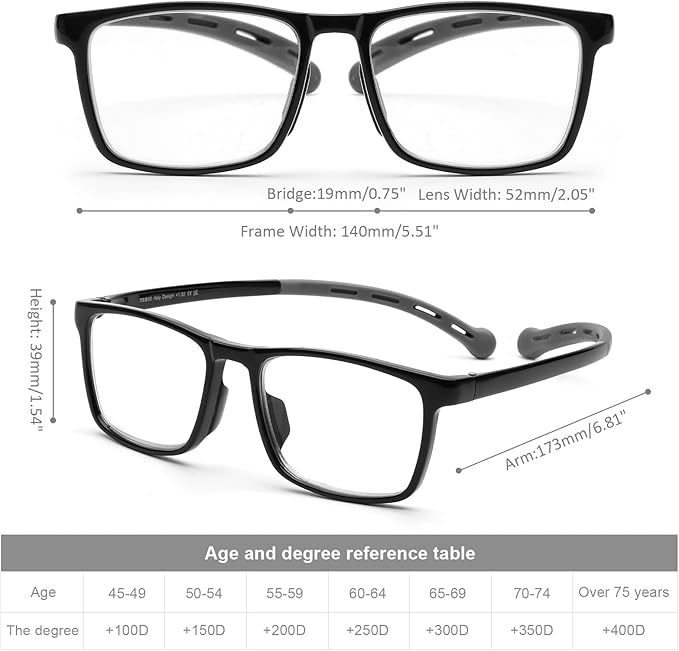 DOOViC 2 Pack Reading Glasses for Women Men TR90 Flexible Lightweight Anti Eyestrain Blue Light Blocking Computer Readers