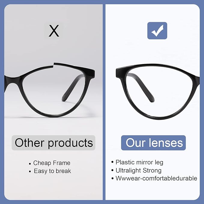 Przene 4 Pack Blue Light Blocking Reading Glasses,Readers for Women and Men with Spring Hinge