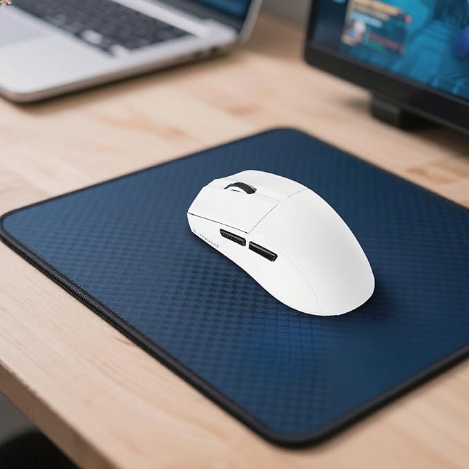 XuanGui Wireless Gaming Mouse,2.4G/BT/USB-C Wired,5-Level DPI 4000 Max,50g Lightweight,1000Hz Polling Rate,Macro Program,Side Buttons,44-Hour Battery Life,For Laptop/PC/Computer/Mac/Tablet (White-1)