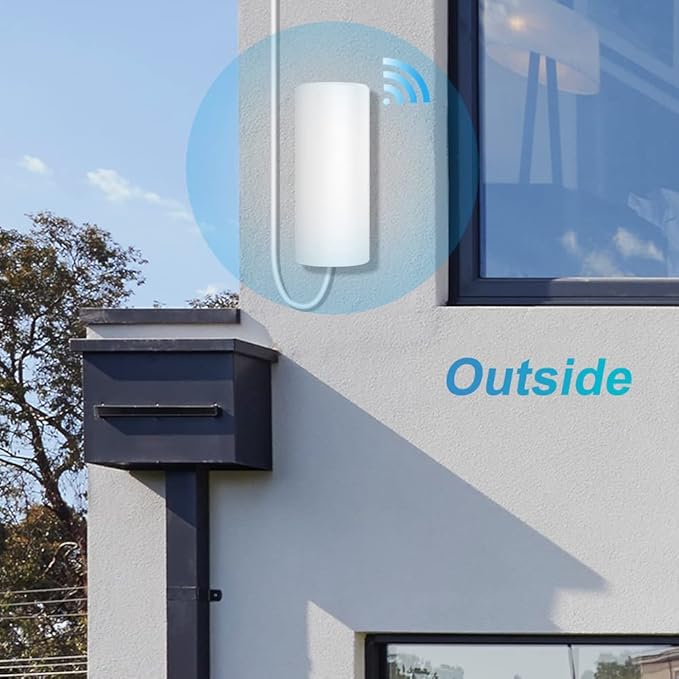 AC1200 Outdoor WiFi Extender | IP44 Weatherproof | Dual Band 2.4GHz 5GHz | Up to 60+ Connections | Covers Up to Least 3300 sq.ft | Repeater Modes for Backyard, Garage