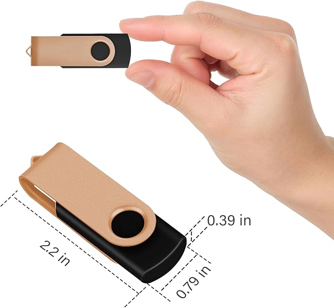 EASTBULL (Not 128GB) 128MB USB Flash Drive Bulk Thumb Drives 100 Pack with Lanyards USB 2.0 Memory Sticks Zip Drive Pen Drive for Storage and Backup Gold 100PCS 128MB