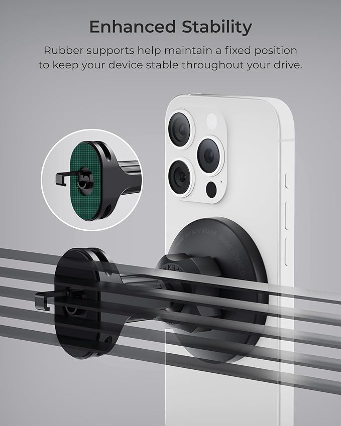 iOttie iTap 3 Magnetic Air Vent Car Mount Phone Holder with Magnetic Ring Adapter. Compatible with iPhone, Samsung Galaxy, Google Pixel, Huawei, LG, and All Qi Compatible Smartphones