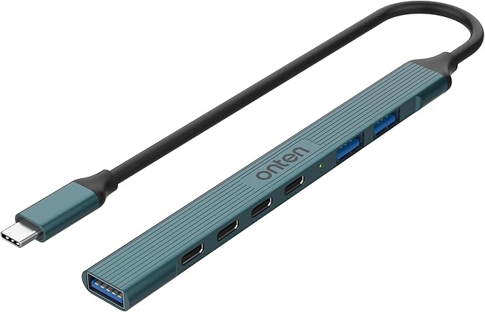 USB C Hub, ONTEN USB C USB to USB Adapter, USB C to USB A Hub, 7 Ports USB-C USB to USB Hub 3.0/2.0, for MacBook Pro, iMac 2021, USB Splitter (USB-C)