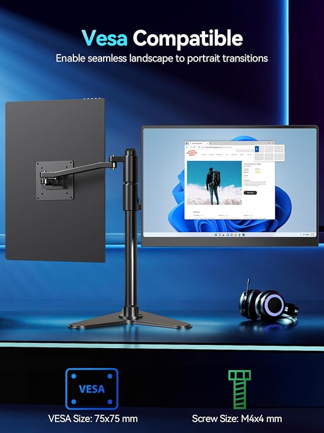 OLED Portable Monitor 16", 3K 2880x1800 120Hz 0.1ms Portable Gaming Display,500 Nits Brightness| 100000:1 Contrast| 100% DCI-P3| 8-Bit+FRC| Ultra-Slim Travel Monitor for Laptop PC Phone Game Consoles