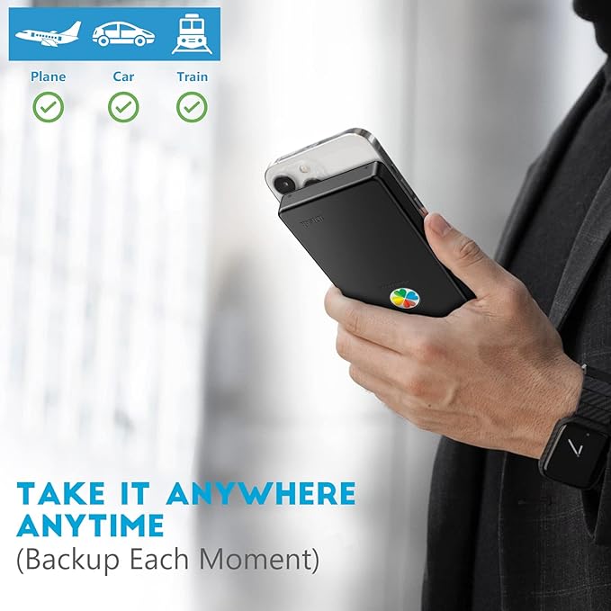 iDiskk MFi Certified 1TB External Hard Drive for iPhone17,16,15,iPad,MacBook,PC, Photo Stick Portable iPhone Memory Storage for iPhone & Android Cellphone Backup Data Picture | Photo | Video |