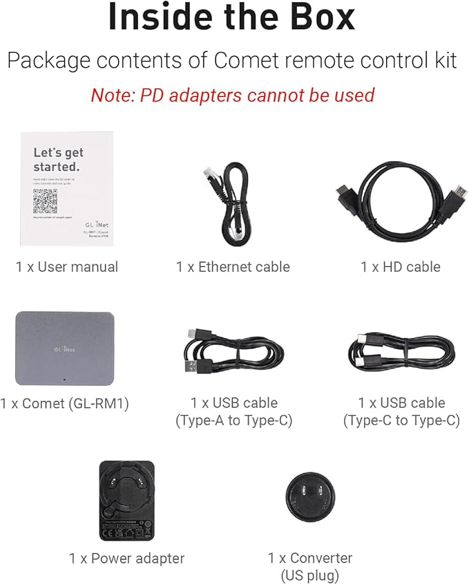 GL.iNet Comet (GL-RM1) Remote KVM Over Internet, 4K@30Hz Tailscale Support,Remote Keyboard, Video, Mouse, Install OS Via BIOS Control, Adapted KVM Switches for Home Offices,Data Center