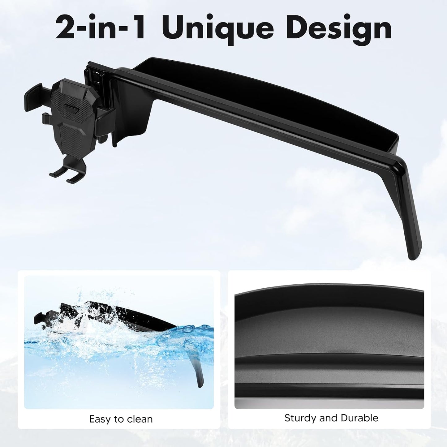 FIILINES Phone Holder for Toyota Prius 2023-2025 (Fit 12.3" Touch Screen), Phone Mount with Dash Organizer for Prius Accessories, 360 Degree Rotation Dash Mount Cell-Phone Holder