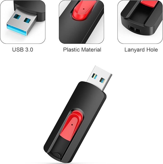 RAOYI 10 Pack 16GB USB 3.0 Flash Drives Slide Retractable Memory Stick Bulk Thumb Drive Jump Drive Zip Drive USB Sticks Data Storage Backup for PC Mac (16G, 10 Mixed Color)