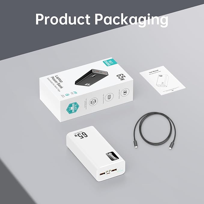 50000mAh Power Bank 65W, Portable Charger,External Battery Pack for Outdoor Camping, Home & Office. Emergency Back-up Power for Smartphones, Tablets and Laptop