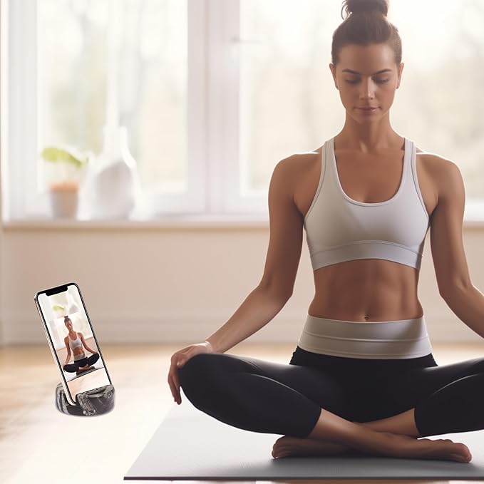 Marble Phone Stand for Desk - Cell Phone Holder for Nightstand Office Decor Telephone Boho Black Marble Kitchen Accessories