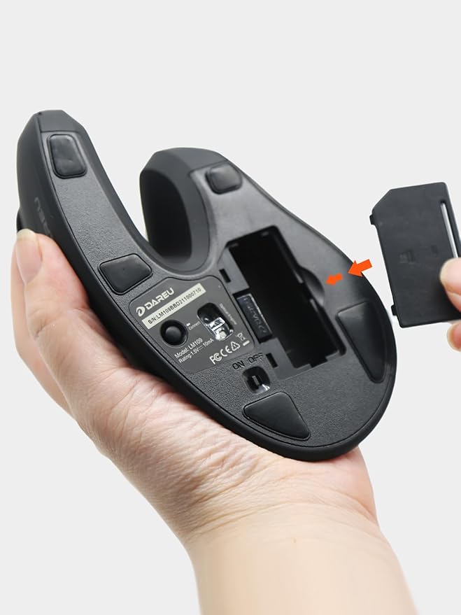 DAREU Ergonomic Vertical Wireless Mouse, 2.4GHz / BT Optical Vertical Mice with Ergo Design for Comfort and Reduced Wrist Strain, Silent Mouse with 6 Buttons, Computer Mice for Laptop, Desktop, PC