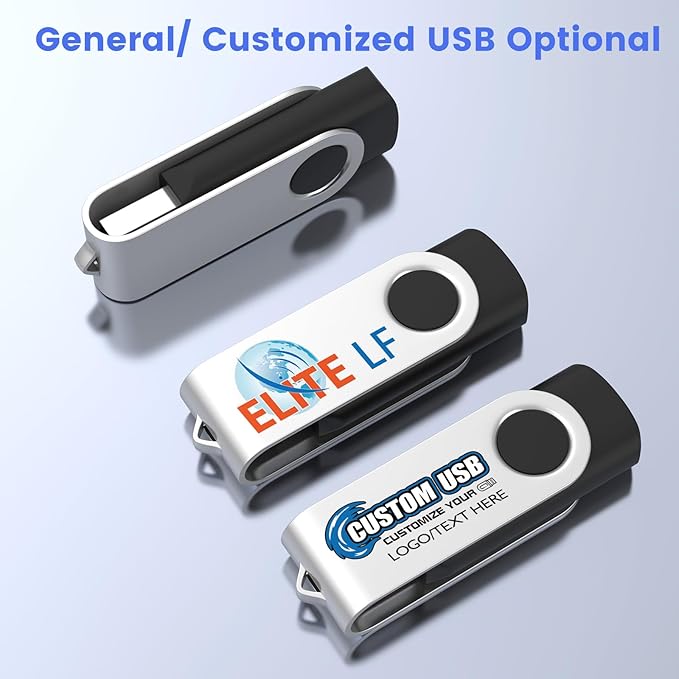 ABLAZE 128GB Flash Drive 2 Pack, USB 2.0 Thumb Drives with Lanyards Swivel USB Memory Stick 16GB
