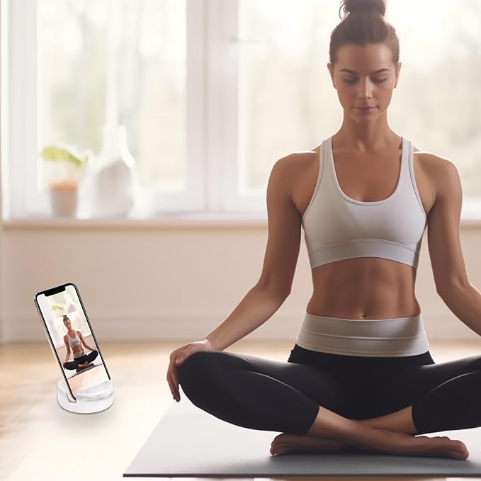 Marble Phone Stand for Desk - Cell Phone Holder for Nightstand Office Decor Telephone Boho White Marble Kitchen Accessories