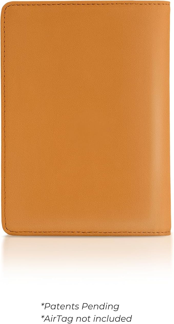 Kings Loot Passport Holder Wallet – RFID Blocking Leather Travel Wallet with Built-in Airtag Holder – Holds 1-6 Cards & Passport – Easy Pull Tab – Slim & Stylish Wallets (Cognac/Premium Engraved)