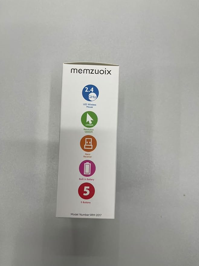 memzuoix 2.4G LED Wireless Mouse, Rechargeable Ergonomic Mouse with Detachable Cover, 1200 DPI Portable Optical Computer Mouse with USB Receiver for Laptop, PC, Desktop and MacBook, 5 Buttons-Black