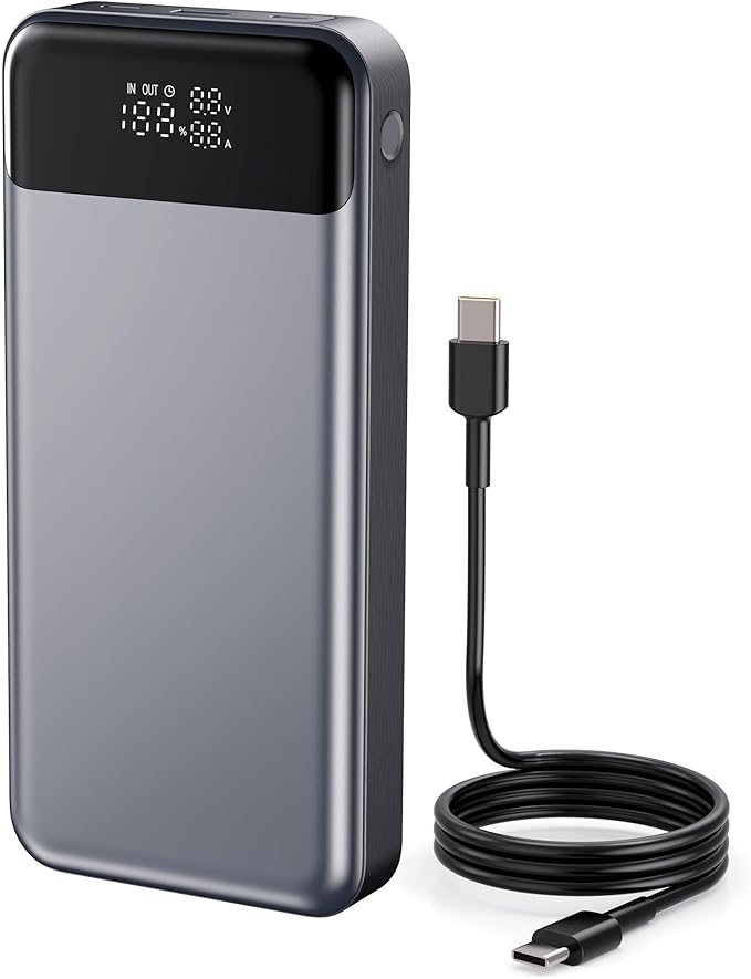 280W Power Bank, 24,000mAh 3-Port Laptop Portable Charger(88.8Wh), Digital Display, Compatible with MacBook Pro/Air, iPhone 16/15/14/13 Series, Vision Pro, Samsung, SteamDeck, Dell, AirPods, Tablet