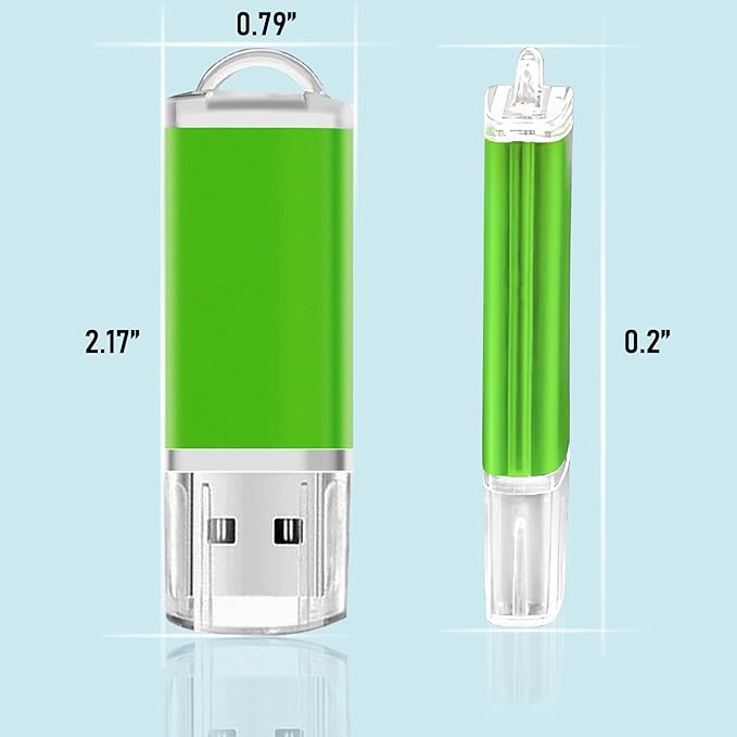 50 Pack 2GB Flash Drives Pack Bulk USB 2.0 Thumb Drive 2GB Flash Drive Memory Stick Jump USB Drives Bulk, Green