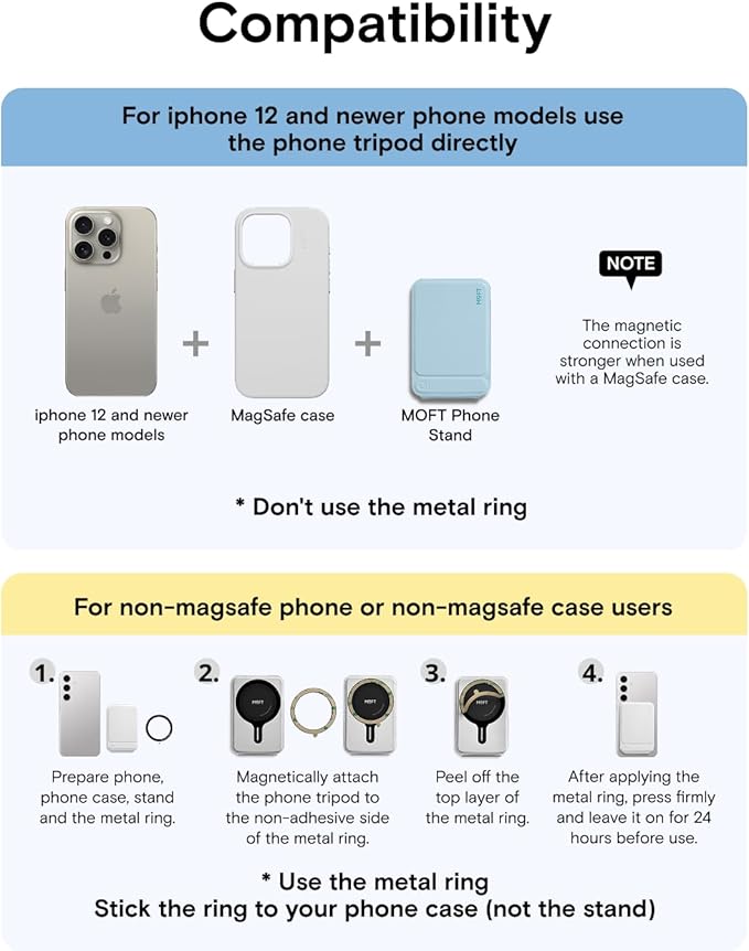 MOFT Phone Tripod Stand Selfie Stick for iPhone, Multi-Angles iPhone Stand, Lightweight & Portable Phone Holder, Strong Magnets, MOVAS Vegan Leather, Travel Essentials,Soothing Mist(Without Card Slot)