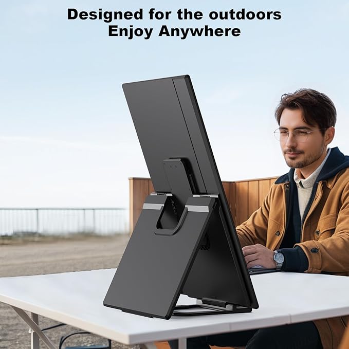 24" Large Portable Monitor, 1080P FHD 100Hz Laptop Screen Extender, 125% sRGB IPS Monitor Extender, USB C HDMI Office Gaming with Detachable Stand, Travel monitor for Window MAC Phone Xbox Switch