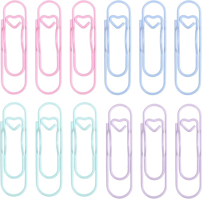 12 Pcs Macaron Color Metal Pen Clips, Stainless Steel Pastel Pen Holders for Office Organization, Students, Teachers, Journals, Notebooks, Planners, Clipboards, Sketchbooks, Diaries and Documents
