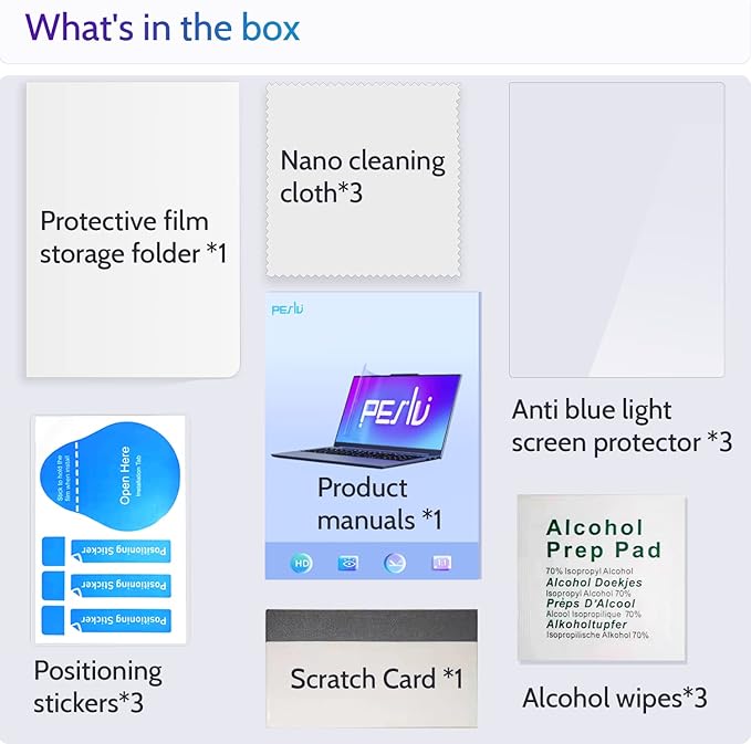3 Pcs 16.1"/16" Anti Blue Light Screen Protector Compatible With Lenovo Hp Dell Acer Asus Samsung etc Laptop-16:9 Aspect, 16 Inch Computer Monitor Glare Filter Uv Blocker Shield Cover Eye Protection