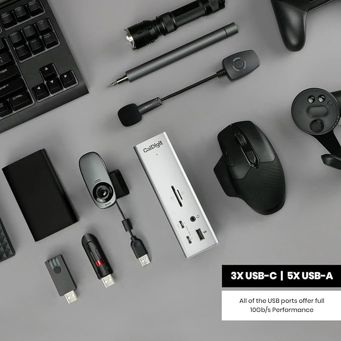 CalDigit TS4 Thunderbolt 4 Dock - 18 Ports, 98W Charging, 40Gb/s Thunderbolt 4, USB-A/C, 2.5GbE, 8K/6K Displays, Mac/PC/Chrome Compatible