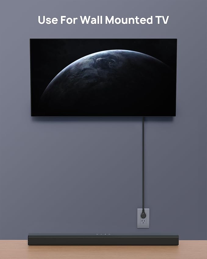 TROND 360° Rotating Flat Plug Extension Cord 6ft, Low Profile Small Power Strip, 3 Side Grounded Outlet, 13A, SPT 16/3 Gauge Cable for Indoor Home Office Kitchen Cruise Travel Essentials, Black