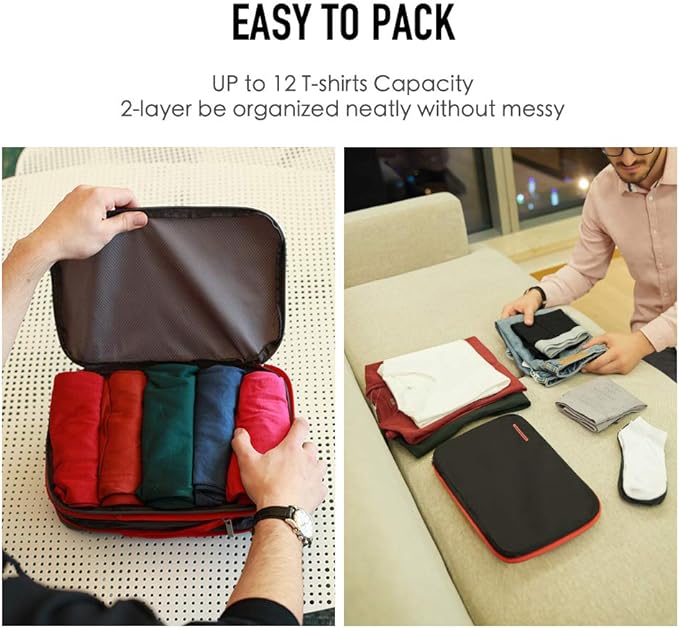 Bee Nesting Waterproof Compression Packing Cubes,Travel Packing organizers for Carry on Luggage,Backpacking, Suitcases