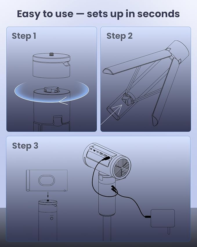 JMGO PicoPlay 1080P Smart Portable Projector with Portable Power Bank Tripod