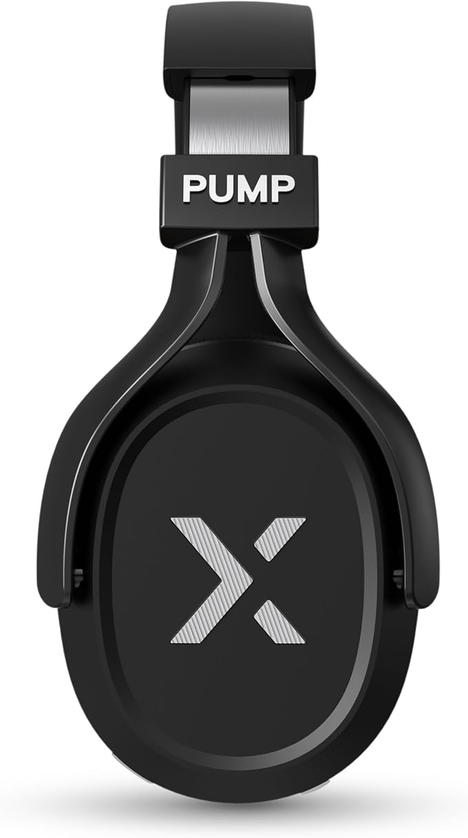 BlueAnt Pump X - The Gym Headphones | Sports Headphones | Cushioned & Cooling Ear Pads | (ANC) Active Noise Cancelling/Advanced Transparency | Wireless | Up to 58hr Play Time (Black | Silver)