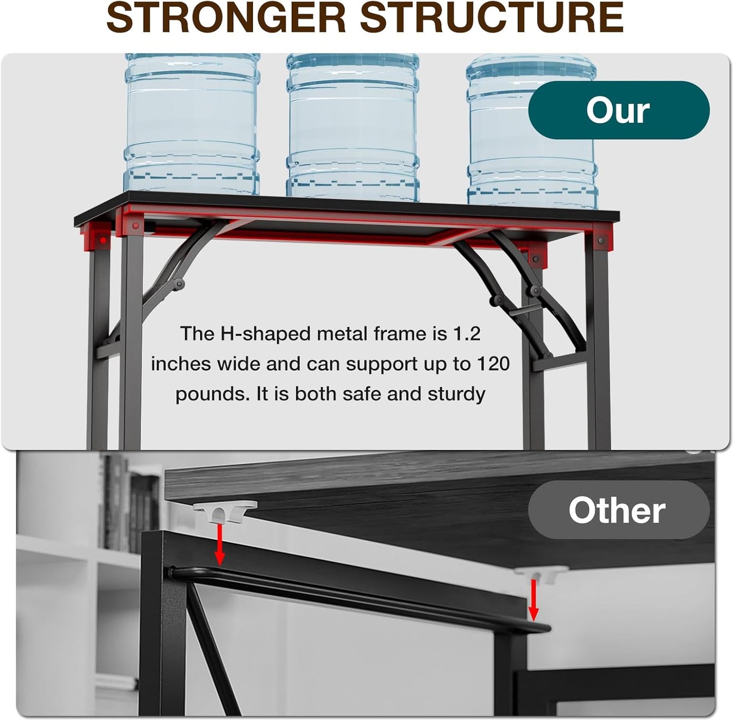TEMI Small Computer Desk Folding Table - 35.8" Foldable Office Desk, No Assembly, Perfect for Small Spaces in Bedroom, or Apartment, Portable Mini Desk or Study Table Compact Design, Dark Oak