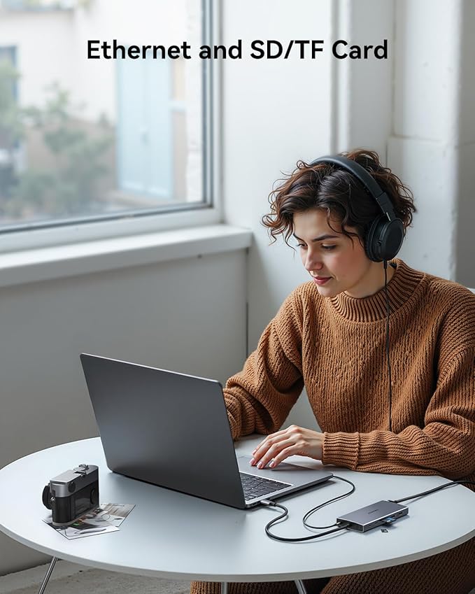 USB C Docking Station Dual Monitor for Dell/HP/Lenovo/Surface Laptop,15 in 1 Triple Display Multiport Adapter Hub, USBC Dock Dongle with 2 HDMI+VGA+6 USB C/A+Button+100W PD +Ethernet+SD/TF+Audio