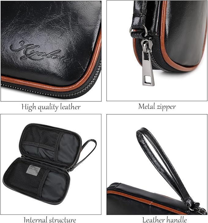 KYALOU Small Electronics Organizer, Travel Cord Case Cable Pouch Tech Carry Storage Bag for Charger, Cable, Phone, Hard Drive, USB, Power Bank, Earphone | Single Layer - Brown