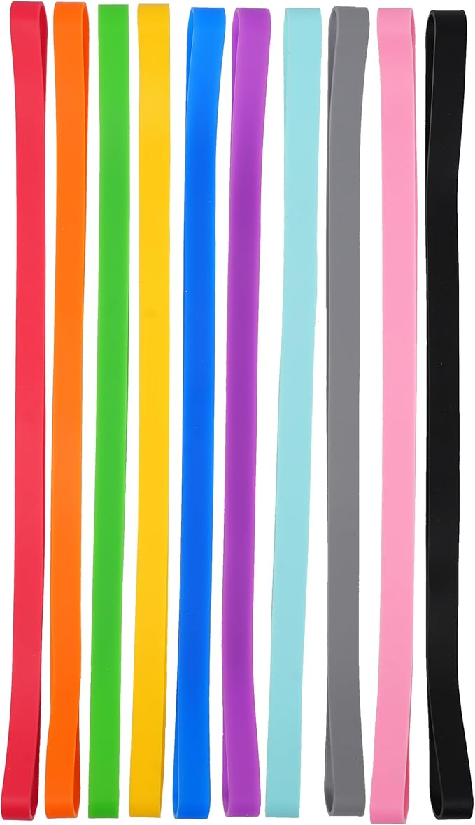 Rubber Bands Silicone 10 Pcs 12inch Elastic Bands for Notebook Books Cooking Wrapping Rubber Bands Cooking Boxes Wraps Office Supplies