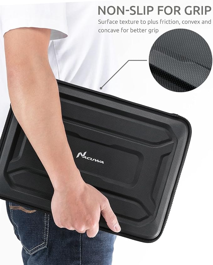 360° Protective Laptop Sleeve for 13-inch MacBook Air M2/A2681 M1/A2337 2018-2022, MacBook Pro M2/A2686 M1/A2338 2016-2022, Water-Resistant Case for 12.9 iPad Pro 6th/5th/4th/3rd Gen, Black