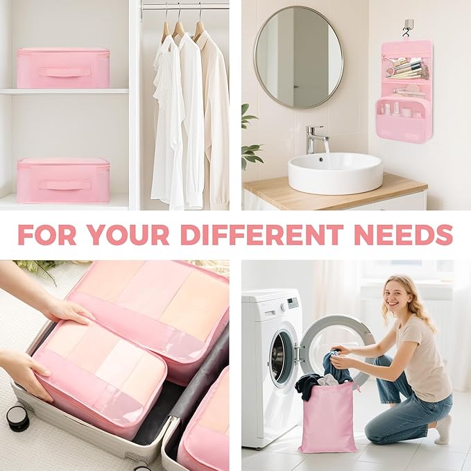 BAGAIL 9 Set Packing Cubes Luggage Packing Organizers for Travel Accessories