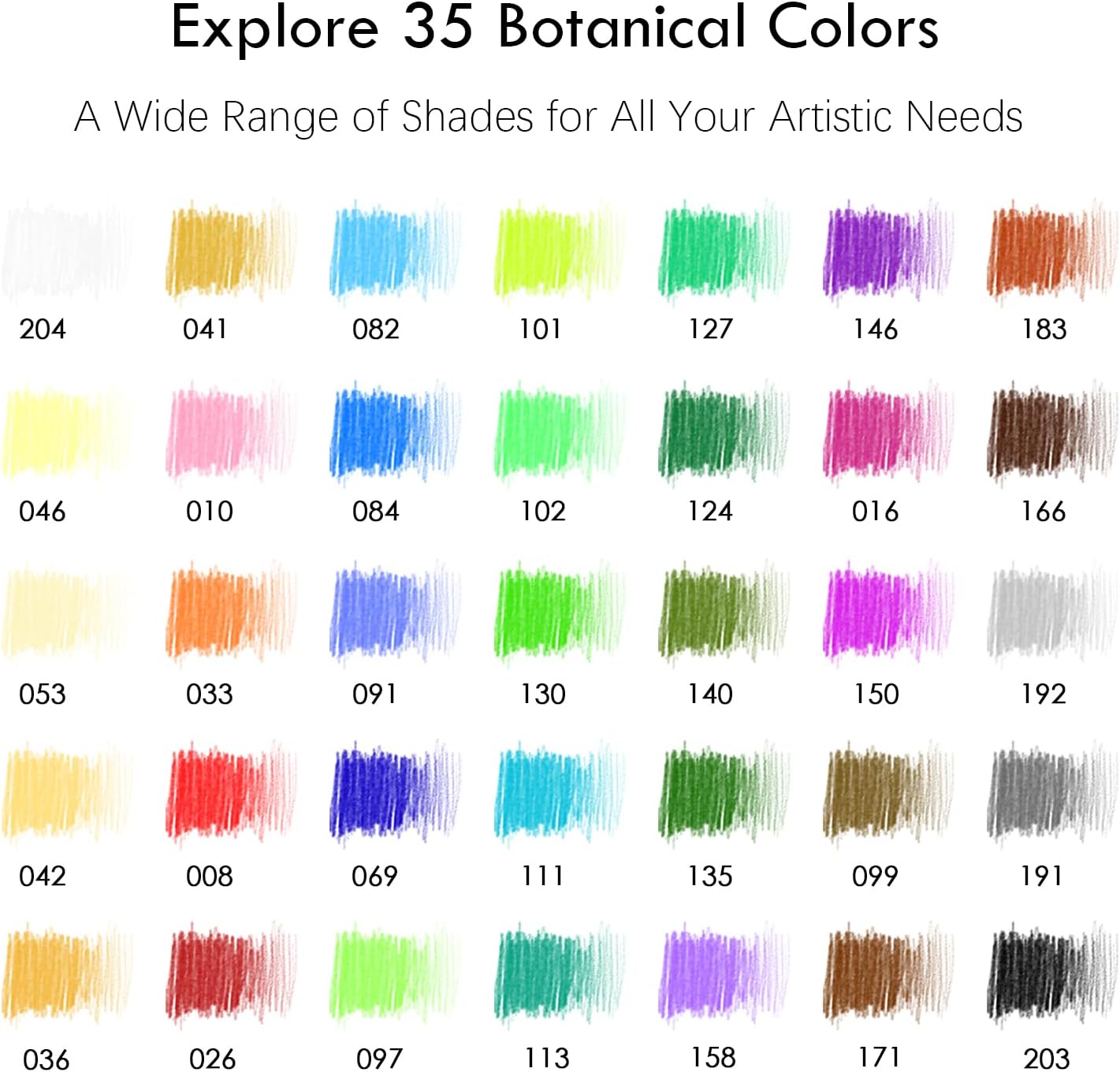 KALOUR PDAS 36-piece Green Botanical Colored Pencil Set, Pre-sharpened Wooden Colored Pencils for Adults Artists Beginners Coloring Books Drawing & Sketching