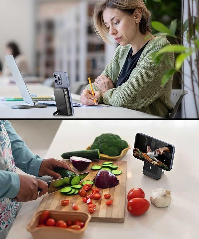 superallure Magnetic Power Bank 12000mAh for Magsafe Portable Charger, 22.5W Fast Charger Wireless Battery Pack with Built in Cables, for iPhone 16/16 Plus/16 Pro/16 Pro Max iPhone 15/14/13/12 Series