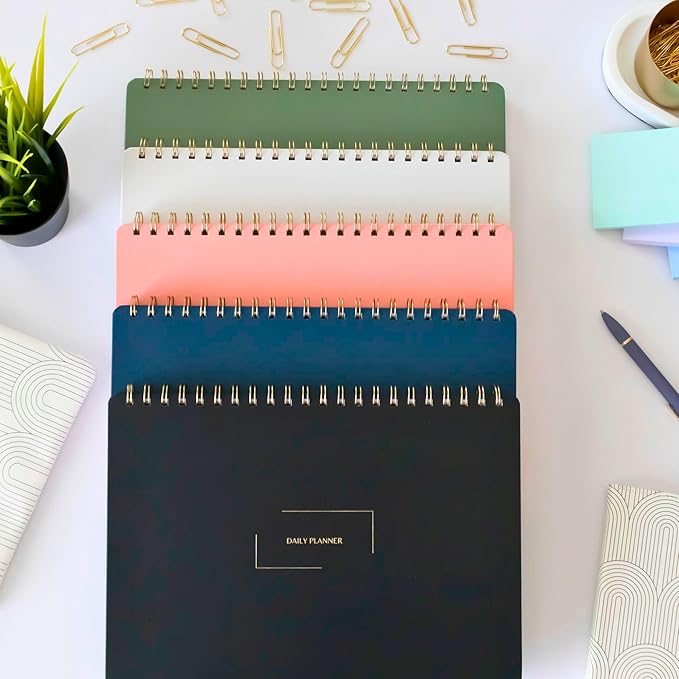 Undated Weekly Planner | 8.25” x 11.75” Work To-Do Notebook | ADHD Academic Organizer | Multi-Layout | Men and Women Planner | College Supplies | Black | Landscape Layout