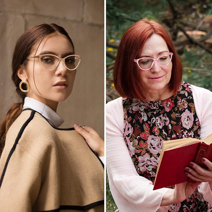 Przene 4 Pack Blue Light Blocking Reading Glasses,Readers for Women and Men with Spring Hinge