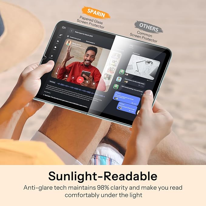 SPARIN 2 Pack Paper Glass Screen Protector for iPad Mini 7 (A17 Pro) & iPad Mini 6 8.3 inch (7th/6th Gen, 2024/2021), Matte Film for Drawing/Writing with Auto Application Tray