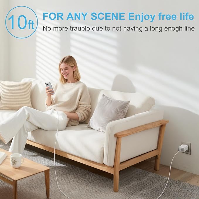 iPhone 17 Charger Fast Charging 20W USB C Charger Block & 10FT Fast Charging Cable Compatible with iPhone 17/17 Air/17 Pro/17 Pro Max/16/15 Series/iPad Pro and More