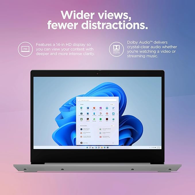 Lenovo IdeaPad 14" Laptop Computer 2025, 12GB RAM, 884GB Storage (256GB SSD +128GB eMMC +500GB Ext), Intel Core Processor, UHD Graphics, Long Battery WiFi-6, MarxsolAccessory, 1-Yr Office 365, Win 11